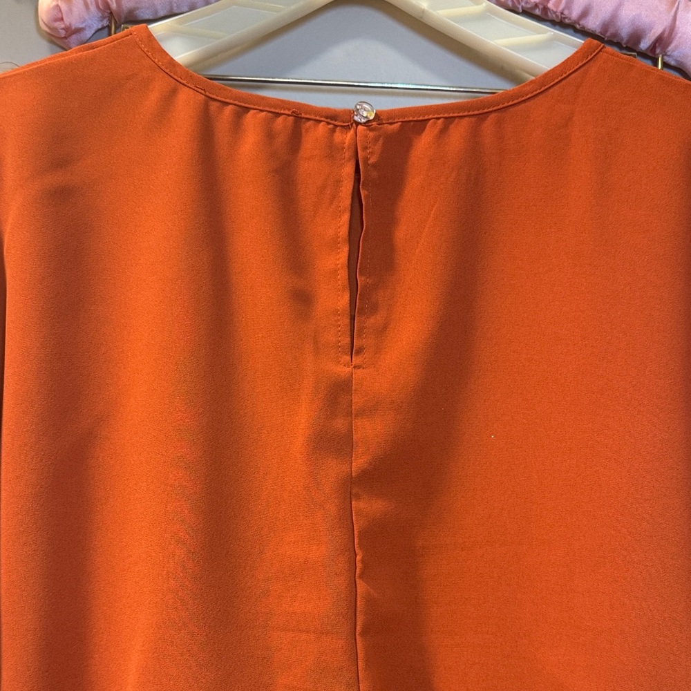Women's Orange Elastic-Hem Jumpsuit - Picture 3 of 10